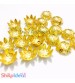 Bead Caps 10mm - 8 Leaves - Golden - Pack of 20